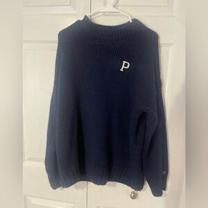 Victoria's Secret Dark Blue Crewneck Sweater with 'P' Emblem